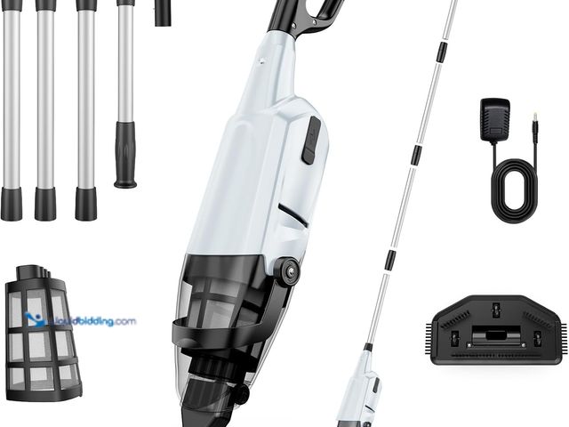 Lot 49-5437369 - Pool Vacuum for Above Ground Pools, Handheld Pool Vacuums with Brush Head, Aluminum Pole, 18 Gallons...
