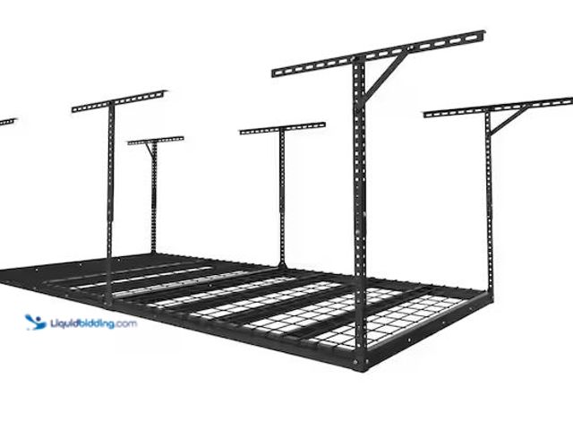 Lot 49-1556382 - FLEXIMOUNTS Max Series 48 in. W x 96 in. D x 24 - 40 in. H Black Heavy Duty Ceiling Mounted Overhead...