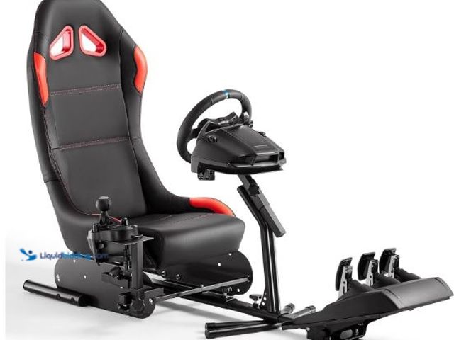 Lot 49-1513865 - DIWANGUS Racing Simulator Cockpit Steering Wheel Stand with Seat Gaming Chair Sim Racing Cockpit for...