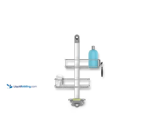 Lot 49-5453440 - simplehuman Medium Adjustable Shower Caddy, Stainless Steel/Anodized Aluminum. [Model # BT1098] Unus...