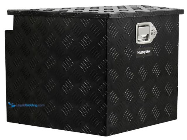 Lot 49-3473777 - Heavy Duty Aluminum Trailer Tongue Tool Box with Lock and Keys, Storage Box for Trailers, ATVs, RVs,...