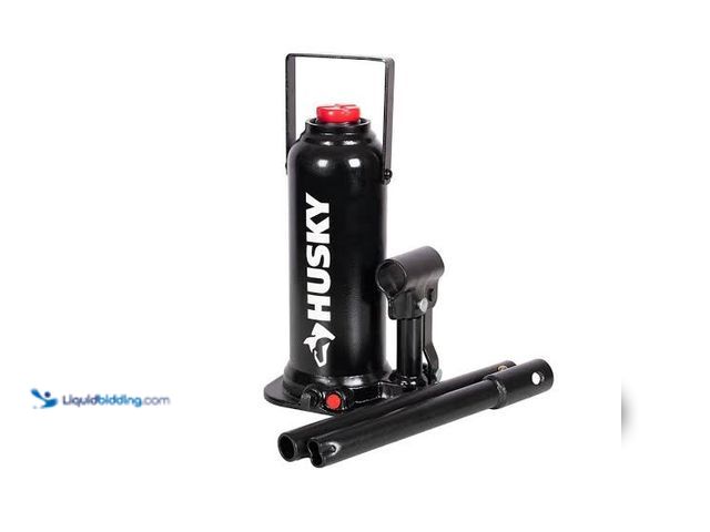 Lot 49-1629183 - Husky 8 Ton Bottle Jack, Model # HPL8BW-ZDT-TH, Unused, Has attachments.  Ref#BIN0716