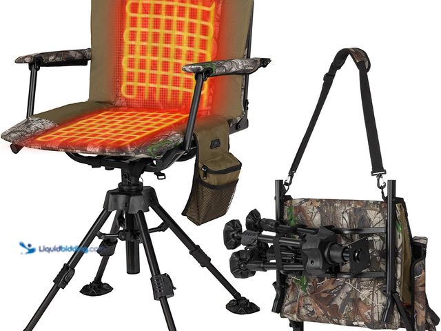 Lot 49-3531122 - KEMIMOTO Heated Hunting Blind Chair 360 Degree Silent Swivel with 20000mAh Battery, Portable Stable ...