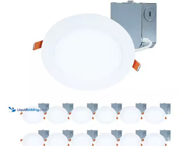 Lot 49-1570067 - (12-Pack) HALO HLBE 6 in. Ultra-Slim Downlight 3000K Fixed CCT New Construction/Remodel Integrated L...