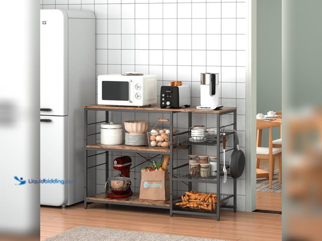 Lot 49-5435612 - VENZITORY Modern Kitchen Tiered Shelf Rack, 45.72 cm W x 17.78 cm L x 124.46 cm H, 4 Shelves, Pull-O...