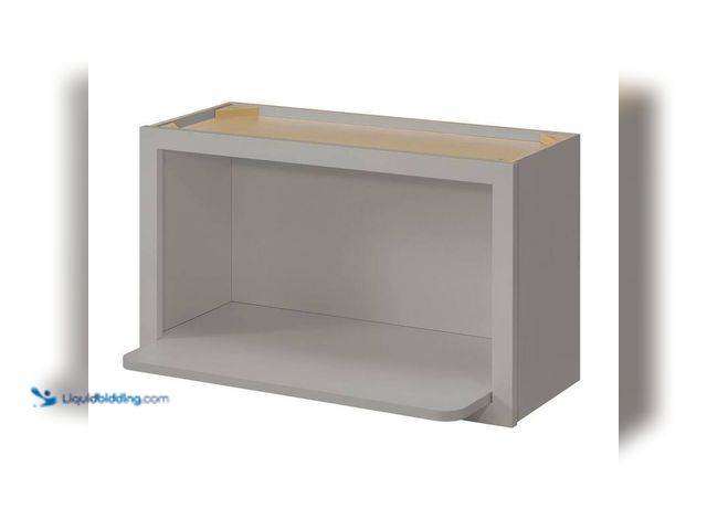 Lot 49-5406794 - Hampton Bay Avondale 30 in. W x 12 in. D x 18 in. H Ready to Assemble Plywood Shaker Microwave Wall ...