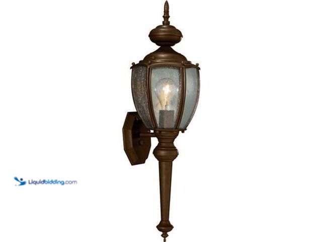 Lot 49-5572370 - Progress Lighting Roman Coach Collection 1-Light Antique Bronze Clear Seeded Glass Traditional Outdo...