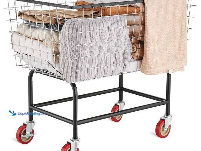 Lot 49-1570043 - VEVOR - Wire Laundry Cart, 4.5 Bushel Wire Laundry Basket with Wheels, 35''x15.7''x22'' Commercial W...