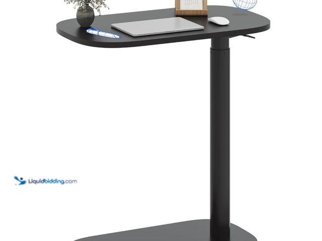 Lot 49-1555617 - FLEXISPOT Adjustable C Table with Wheels, Mobile Snack Side End Table Sofa Couch Bedside Table Lapto...