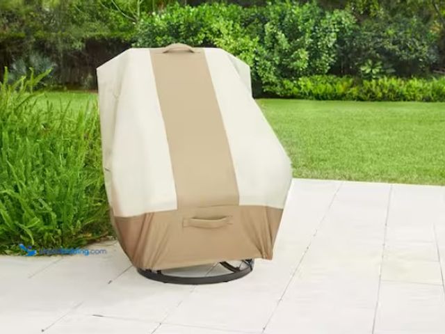 Lot 49-1547662 - Hampton Bay High Back Outdoor Patio Chair Cover, Model # 517938-C, Slightly used.  Ref#ASB-1024