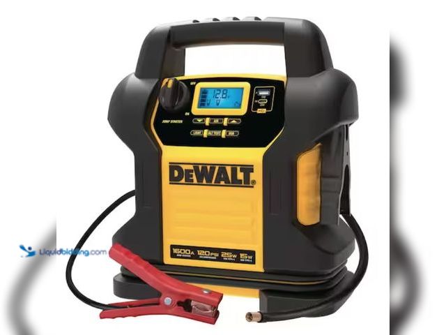 Lot 49-2005960 - DEWALT 1600-Peak Amp Portable Jump Starter with Digital Compressor and USB Power Bank, Model # DXAEJ...