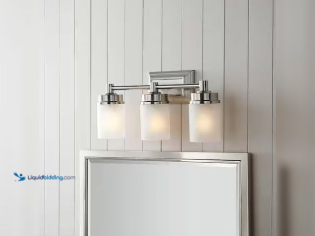 Lot 49-5574274 - Hampton Bay
Cade 20.25 in. 3-Light Brushed Nickel Bathroom Vanity Light Fixture with Frosted Glass ...