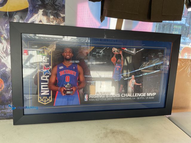 Lot 49-1505992 - COLLECTIBLE AMAZING DETROIT PISTONS ANDRE DRUMMOND RISING STARS CHALLENGE MVP AUTOGRAPHED FRAMED PRI...