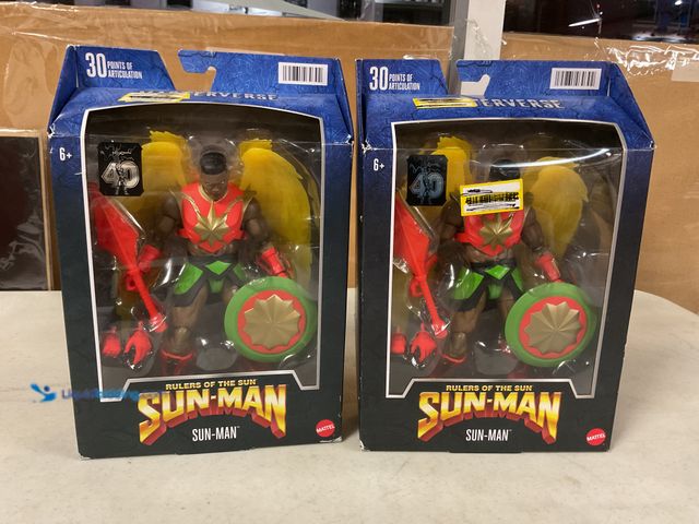 Lot 49-1505620 - COLLECTIBLE LOT OF 2 MASTERVERSE RULERS OF THE SUN “SUN-MAN” ACTION FIGURES IN ORIGINAL BOXES #COINS...