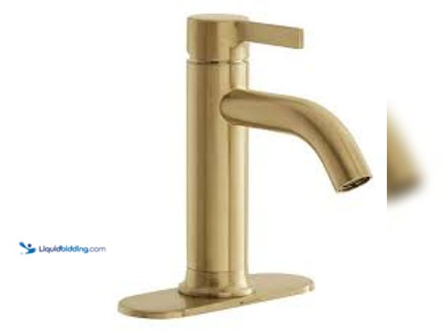 Lot 49-5488058 - Glacier Bay Ryden Single Hole Single-Handle Bathroom Faucet in Brushed Gold. Model # HDQFS1A9277CZ. ...