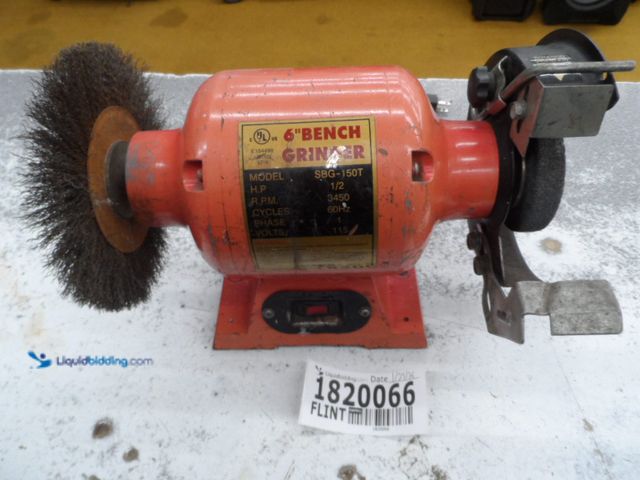 Lot 49-1820066 - 1 6" Bench Grinder SBG-150T Electric Powered Bench Grinder 6" Electric Bench Grinder Used In Fair Co...