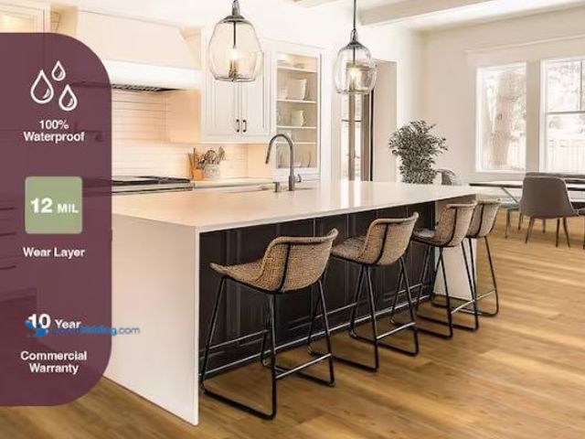 Lot 49-1627013 - Approx (930) sq ft of Home Decorators Collection Lone Mountain 12 MIL x 7 in. x 48 in. Honey Brown C...