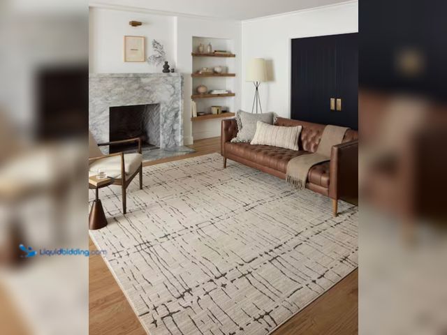 Lot 49-2022877 - Loloi Darby Sand/Dk. Grey 9 ft. 2 in. x 13 ft. Transitional Modern Area Rug, Model # DARBDAR-06SADG9...