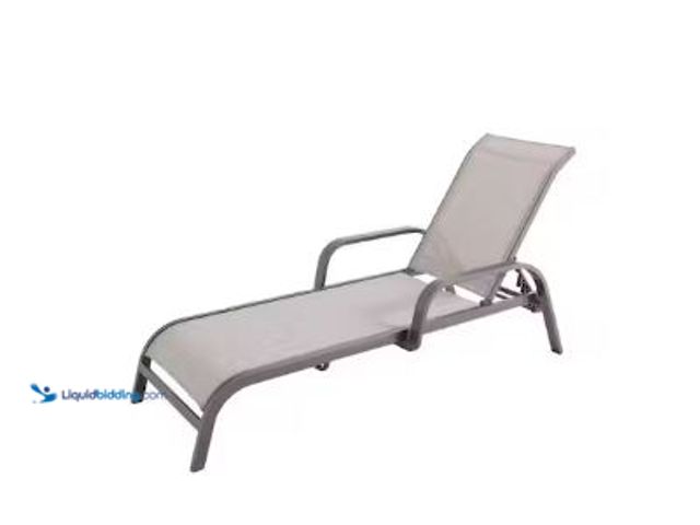 Lot 49-1535652 - Home Decorators Collection
Brown Aluminum Sling Outdoor Chaise Lounge, Model # FLA60441W, Unused (s...