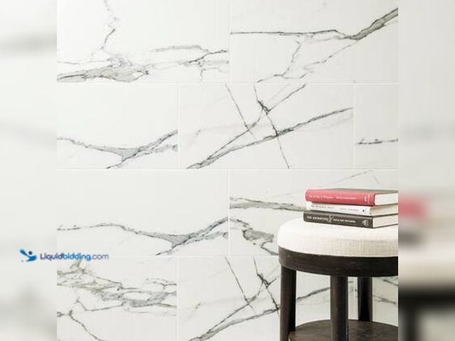 Lot 49-5549558 - Approx 310 Sq ft - MSI Carrara Azul Polished White Tile Gray Veining Porcelain Marble Look Tile 12 i...