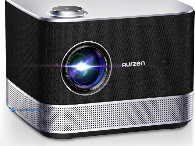 Lot 49-3528233 - 3-in-1 Projector 4K Supported, AURZEN BOOM 3 Smart Projector with WiFi and Bluetooth, 3D DoIby Audio...