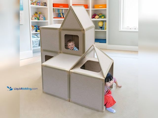 Lot 49-3600184 - Magnetic Panel Playhouse Big Set - Lightweight Panels with Built-in Magnets Easily Snap Together Mod...