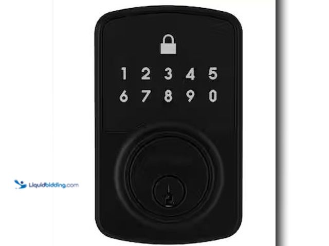 Lot 49-5478346 - Defiant
Square Compact Matte Black Electronic Single Cylinder Deadbolt Wi-Fi Enabled Powered by Hub...