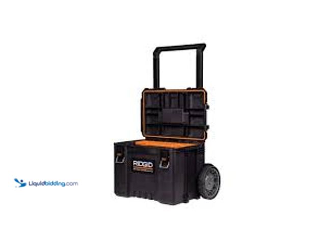 Lot 49-5459797 - RIDGID Pro Gear System Gen 2.0 Stackable 25 in All Terrain Rolling Tool Box with 9 in. Wheels. Model...