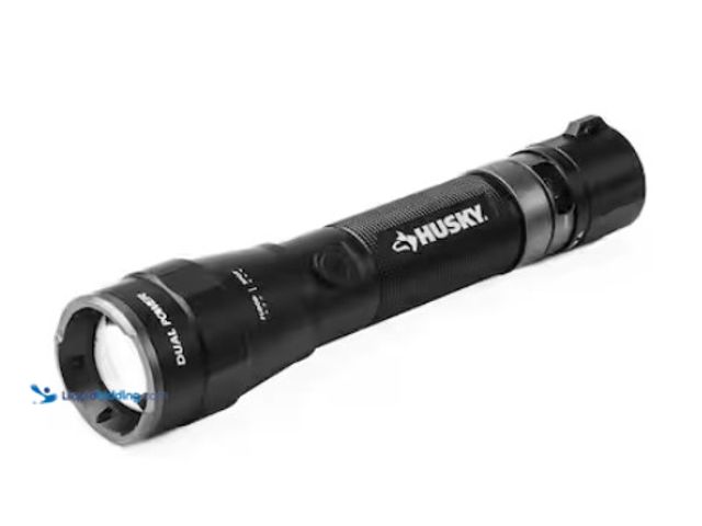 Lot 49-3433380 - Husky 3000-Lumens Dual Power LED Rechargeable Tactical Focusing Handheld Flashlight, Model # PVL-FLT...