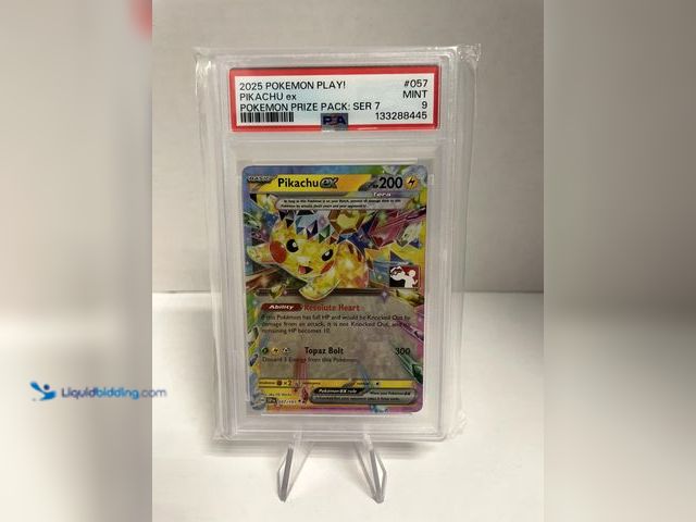 Lot 49-910531 - 2025 POKEMON PLAY! POKEMON PRIZE PACK: SERIES 7 #057 PIKACHU EX PSA 9. Ref:COINS0723