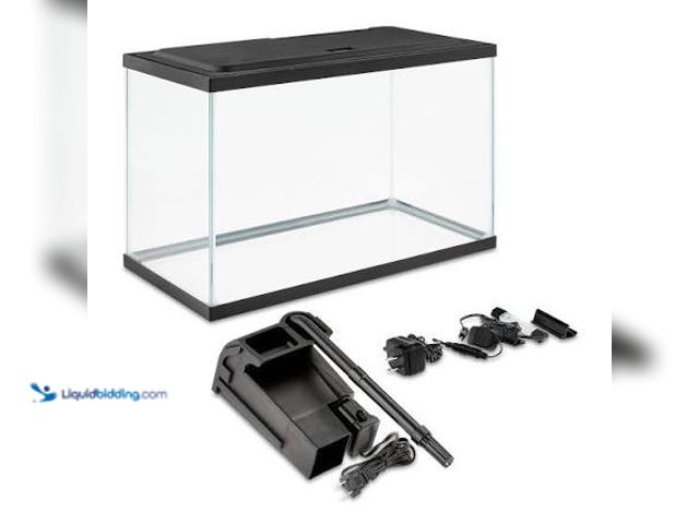Lot 49-3563518 - Vibrant Life 5 Gallon Aquarium Starter Kit with Blue & White LED Lights. Model: 765289. Used