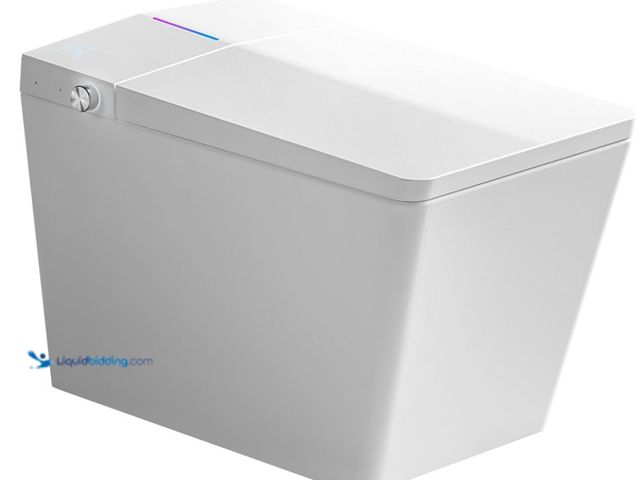Lot 49-5472080 - Square Smart Toilet With Built-In Tank For Modern Bathroom, Remote Control, Tankless Bidet Toilet Wi...