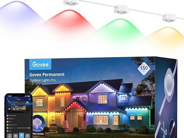Lot 49-3480892 - Govee Permanent Outdoor Lights Pro, 150ft with 90 RGBIC LED Lights for Daily and Accent Lighting, 75...