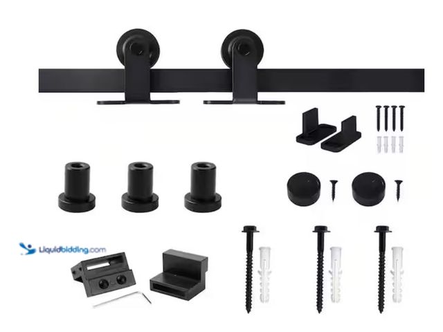 Lot 49-3614895 - WINSOON 4 ft./48 in. Top Mount Sliding Barn Door Hardware Track Kit for Single Door with Non-Routed ...