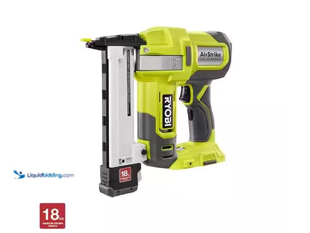 Lot 49-1579065 - RYOBI ONE+ 18V 18-Gauge Cordless AirStrike Narrow Crown Stapler (Tool Only) Model # P361, Used, Powe...