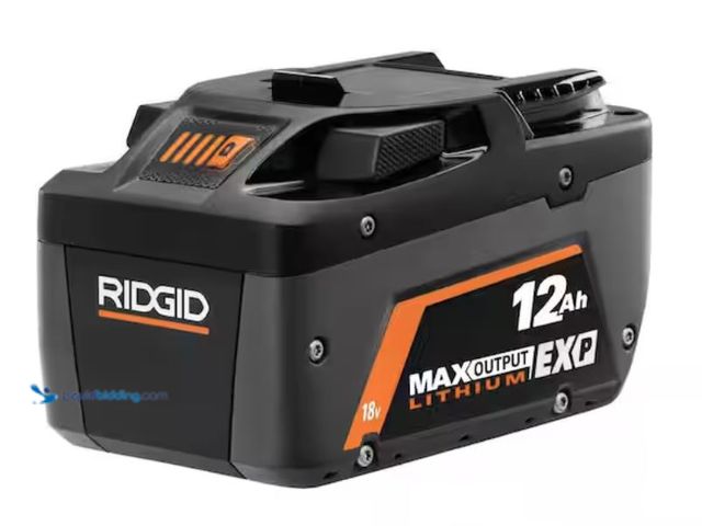 Lot 49-2005861 - RIDGID 18V 12.0 Ah MAX Output EXP Lithium-Ion Battery, Model # AC840120, Unused, Powers on.   Ref#AS...