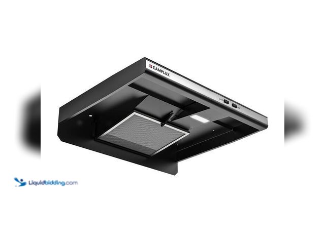Lot 49-2023237 - CAMPLUX 21 in. Max 37 CFM Ductless Under Cabinet Range Hood with Light in Black. Model # VRH22UWMS. ...