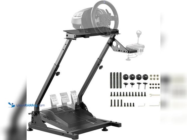 Lot 49-5421339 - Racing Wheel Stand，Height Adjustable Steering Wheel Stand Racing Simulator Cockpit for Logitech G920...