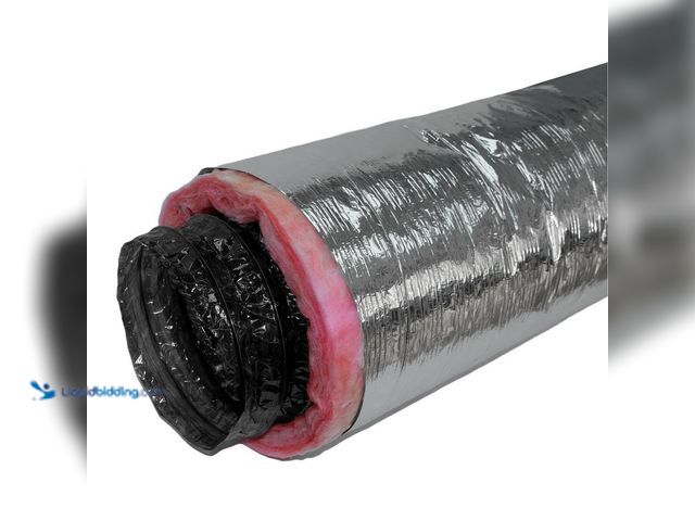 Lot 49-5520426 - Everbilt
4 in. x 25 ft. R8 Insulated Flexible Duct Silver Jacket. Model # F8IFD4x300. Unused