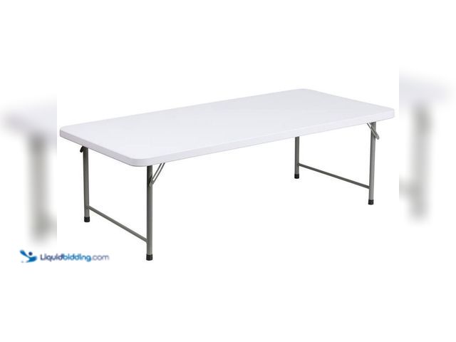 Lot 49-5406617 - Carnegy Avenue Paige Granite White Plastic 4.93-Foot Kids Folding Table, Model # CGA-RB-176308-GR-HD...