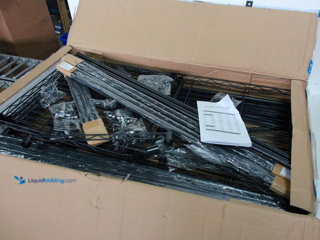 Lot 49-1553975 - Raybee Clothes Rack for Hanging Clothes, Clothing Rack with Shelves, Portable Closet, Adjustable, Bl...