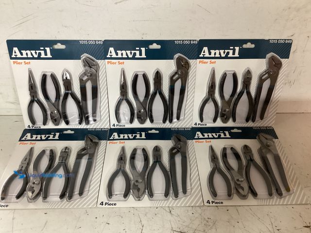 Lot 49-1630949 - Lot of (6) Anvil 4-Piece Plier Set Model # 91944, Unused  Ref#HD0806