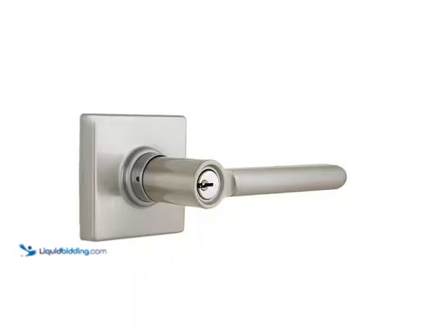 Lot 49-1566778 - lot of (2) Defiant Tonebridge Satin Nickel Keyed Entry Door Handle with Square Rose, Model # 32LS3X2...