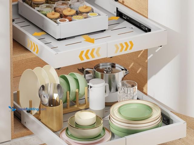 Lot 49-3431547 - Housolution Pull Out Cabinet Organizer, Expandable Width 12"-20", Depth 16"-22", Upgraded Adhesive S...