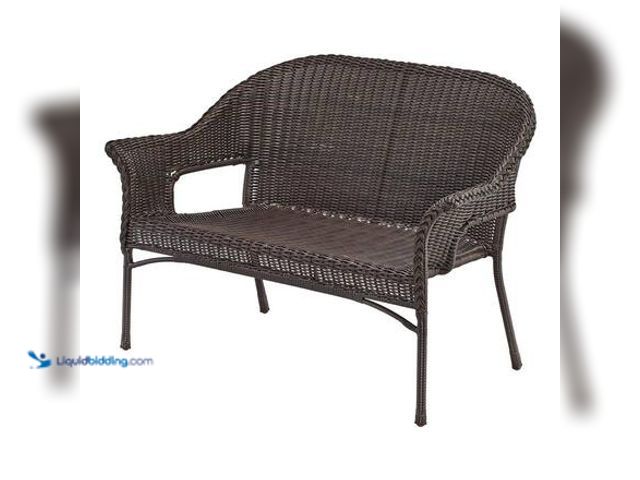 Lot 49-5546260 - StyleWell Emerald View Brown Wicker Outdoor Stack Loveseat Model # FRS71174AL-1 unused.