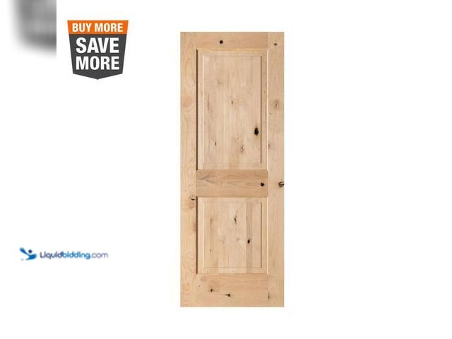 Lot 49-2024709 - Krosswood Doors 30 in. x 80 in. Rustic Knotty Alder 2-Panel Square Top Solid Wood Stainable Interior...
