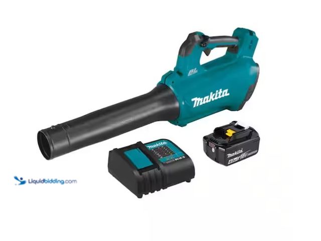 Lot 49-3431824 - Makita 116 MPH 459 CFM 18V LXT Lithium-Ion Brushless Cordless Leaf Blower Kit, Model # XBU03SM1, Unu...
