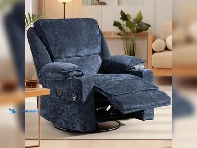 Lot 49-1630918 - Culect 360° Swivel Rocker Recliner Multi-Functional Nursing Chair with Heating Massage, Manual Recli...