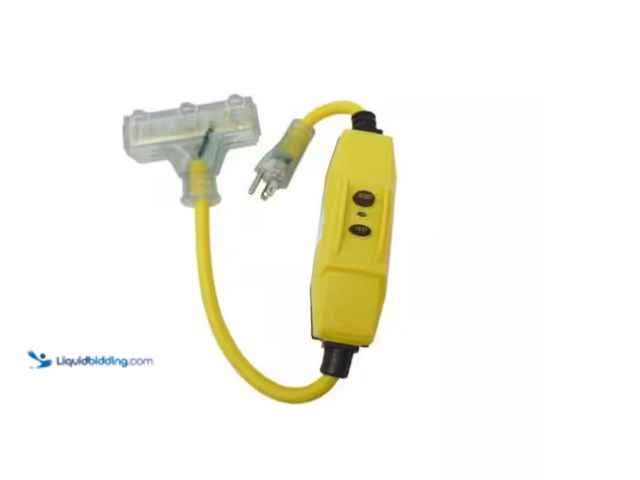 Lot 49-1548653 - (2) Shock Shield 2ft. 12 / 3 SJTW 15 Amps In-Line GFCI Tri-Tap, Model # 26020008-6, Unused, (2 Tri-t...