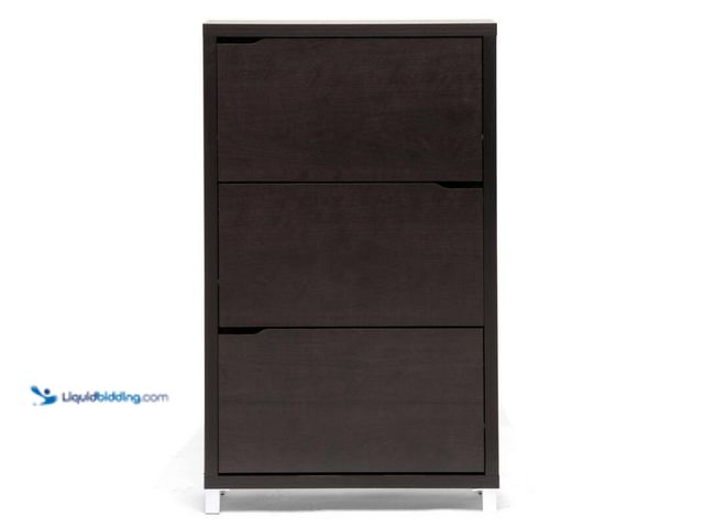 Lot 49-5406216 - Baxton Studio 52.7 in. H x 31.1 in. W Brown Wood Shoe Storage Cabinet, Model # 28862-4520-HD, Unused...